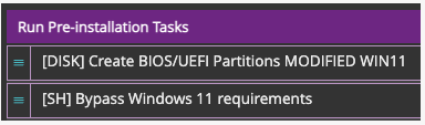 Pre installation task
